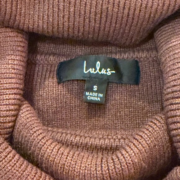 Lulus Let's Cuddle Brown Cowl Neck Sweater - Size S - Picture 7 of 7